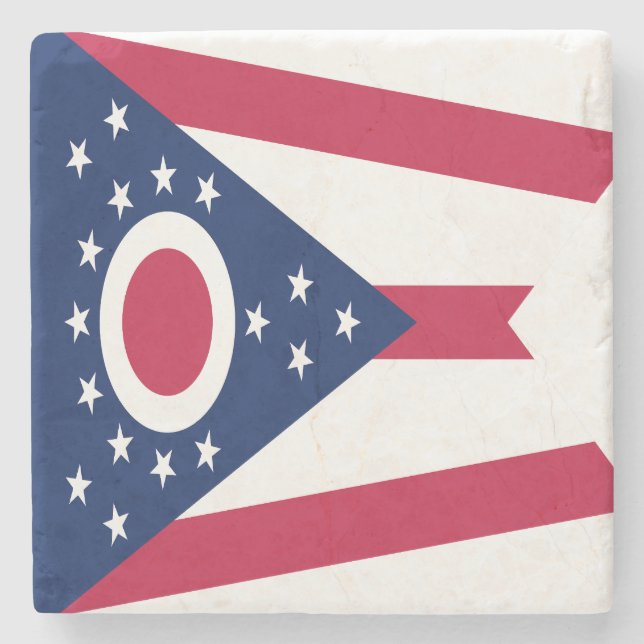 Staatsflagge Ohio Steinuntersetzer (Vorderseite)