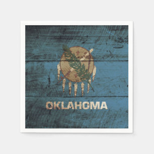 Staatsflagge Oklahoma: Altes Holzkörnchen Serviette