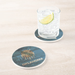 Staatsflagge Oklahoma: Altes Holzkörnchen Untersetzer