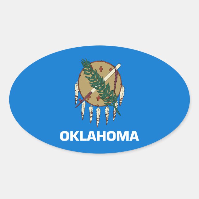 Staatsflagge Oklahoma Ovaler Aufkleber (Vorderseite)