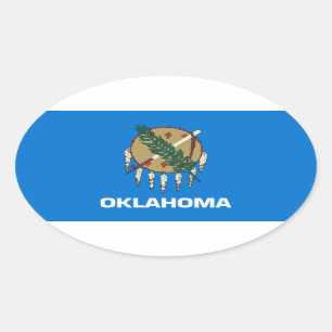 Staatsflagge Oklahoma Ovaler Aufkleber