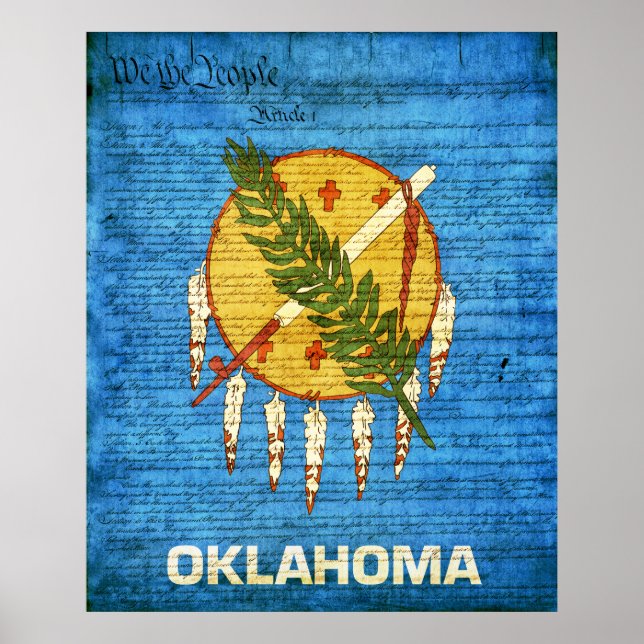 Staatsflagge Oklahoma Poster (Vorne)