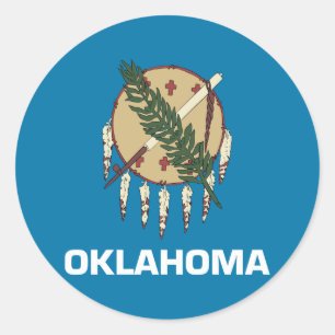 Staatsflagge Oklahoma Runder Aufkleber