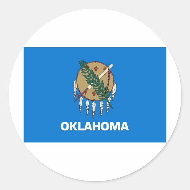 Staatsflagge Oklahoma Runder Aufkleber (Vorderseite)