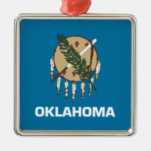 Staatsflagge Oklahoma Silbernes Ornament