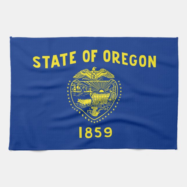 Staatsflagge Oregon Geschirrtuch (Horizontal)