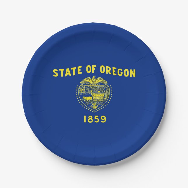 Staatsflagge Oregon Pappteller (Vorderseite)