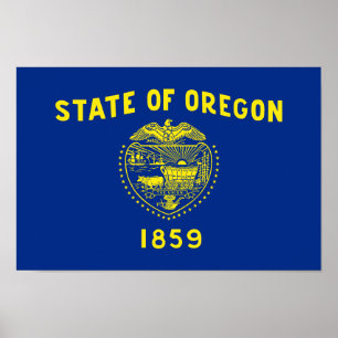 Staatsflagge Oregon Poster