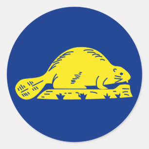 Staatsflagge Oregon Runder Aufkleber