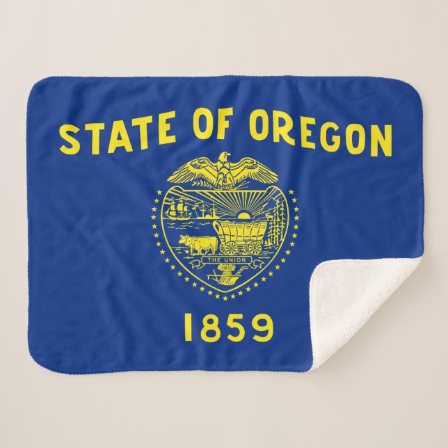Staatsflagge Oregon Sherpadecke (Vorderseite (Horizontal))