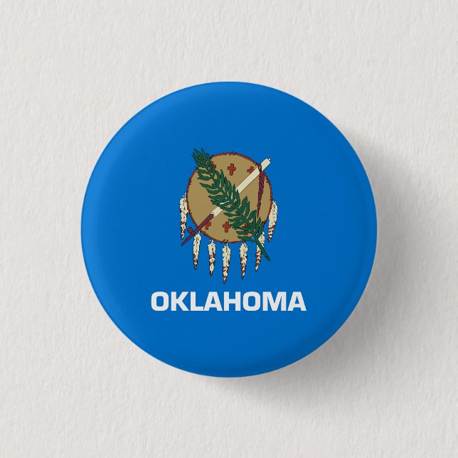 Staatsflagge Patriotic Oklahoma Button (Vorderseite)