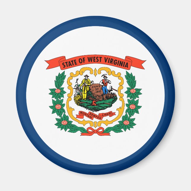 Staatsflagge Patriotic West Virginia Magnet (Vorne)