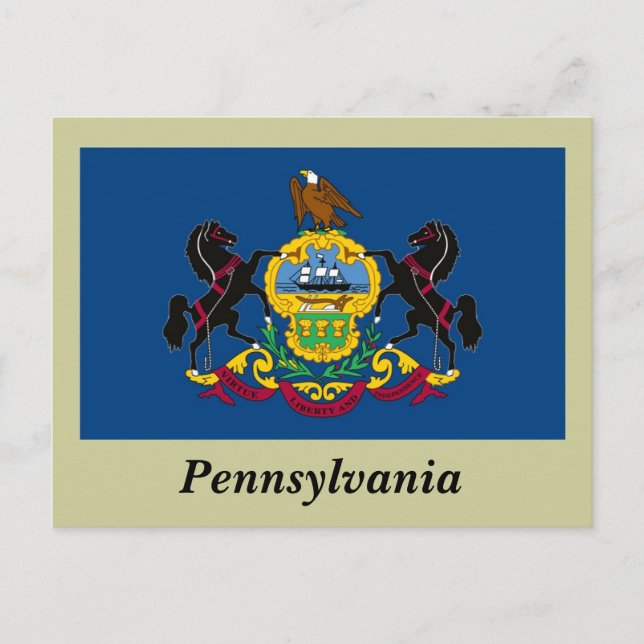 Staatsflagge Pennsylvania Postkarte (Vorderseite)