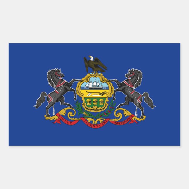 Staatsflagge Pennsylvania Rechteckiger Aufkleber (Vorderseite)