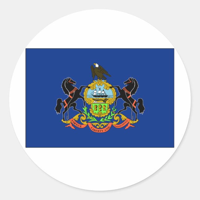 Staatsflagge Pennsylvania Runder Aufkleber (Vorderseite)
