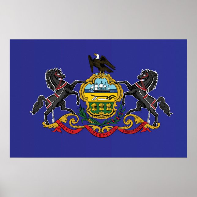 Staatsflagge Pennsylvania, USA Poster (Vorne)