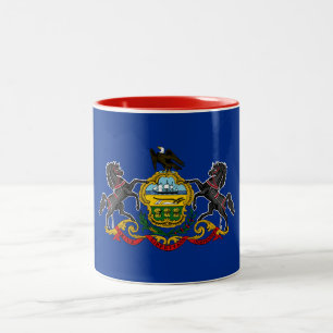 Staatsflagge Pennsylvania Zweifarbige Tasse
