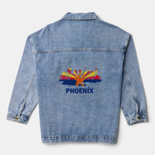 Staatsflagge Phoenix Cityscape Phoenix Sky Jeansjacke