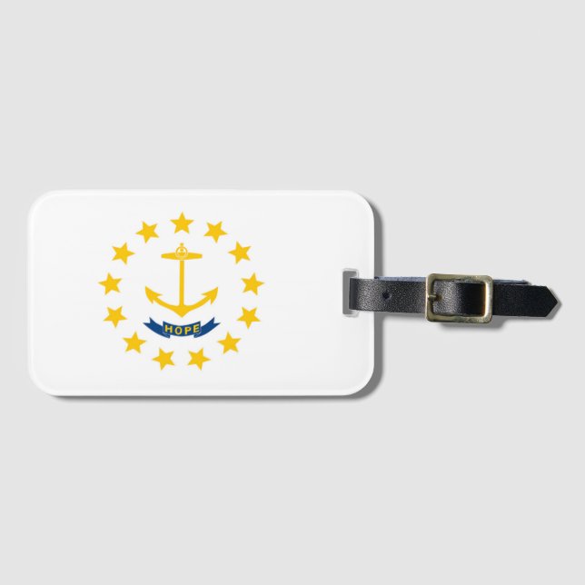 Staatsflagge Rhode Island, USA Gepäckanhänger (Vorderseite (Horizontal))