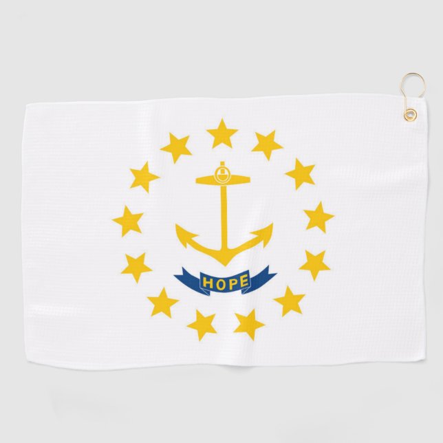 Staatsflagge Rhode Island, USA Golfhandtuch (Horizontal)