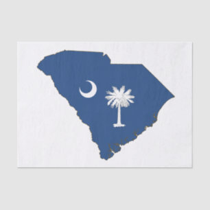 Staatsflagge South Carolina und Karte Seidenpapier