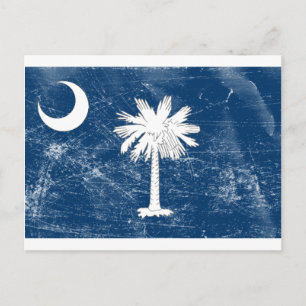 Staatsflagge Süd-Carolina (beschädigt) Postkarte
