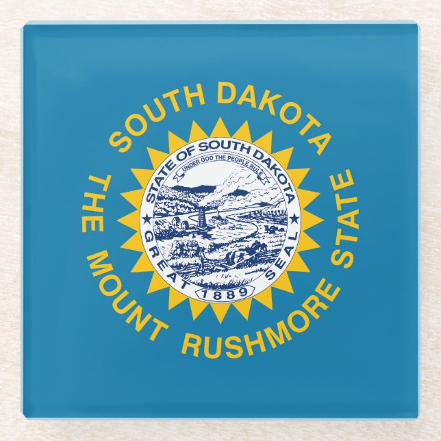 Staatsflagge Süddakota Glasuntersetzer (Vorderseite)
