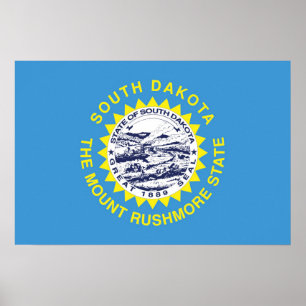 Staatsflagge Süddakota, USA Poster