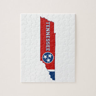 Staatsflagge Tennessee und Karte Puzzle