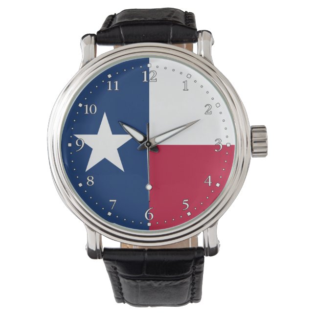 Staatsflagge Texas Armbanduhr (Vorderseite)