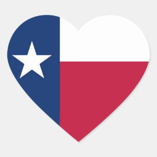 Staatsflagge Texas Herz-Aufkleber