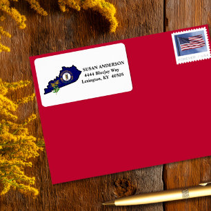 Staatsflagge und Blume Goldenrod Custom Adressaufkleber