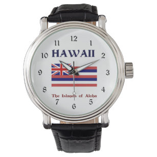 Staatsflagge und Motto von Hawaii Armbanduhr