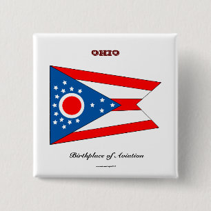 Staatsflagge und Slogan von Ohio Button