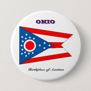Staatsflagge und Slogan von Ohio Button
