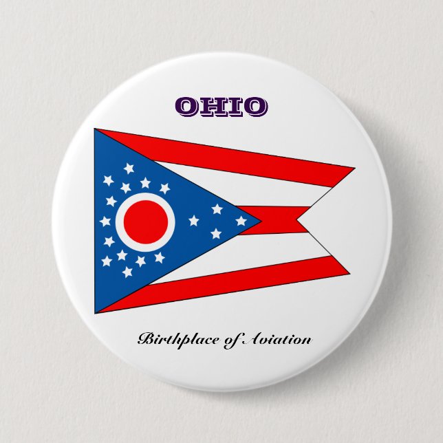 Staatsflagge und Slogan von Ohio Button (Vorderseite)