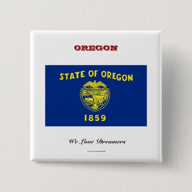 Staatsflagge und Slogan von Oregon Button (Vorderseite)