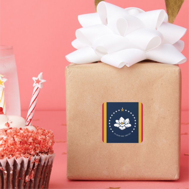 Staatsflagge USA Quadratischer Aufkleber (Party)