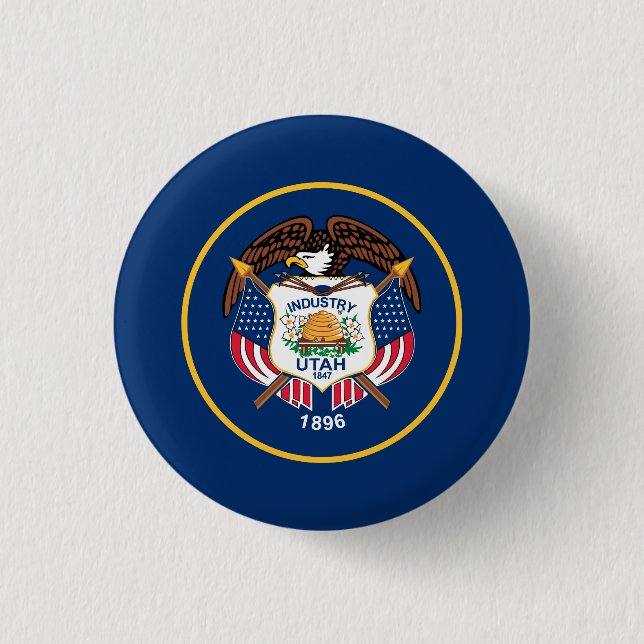 Staatsflagge Utah Button (Vorderseite)