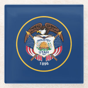 Staatsflagge Utah Glasuntersetzer