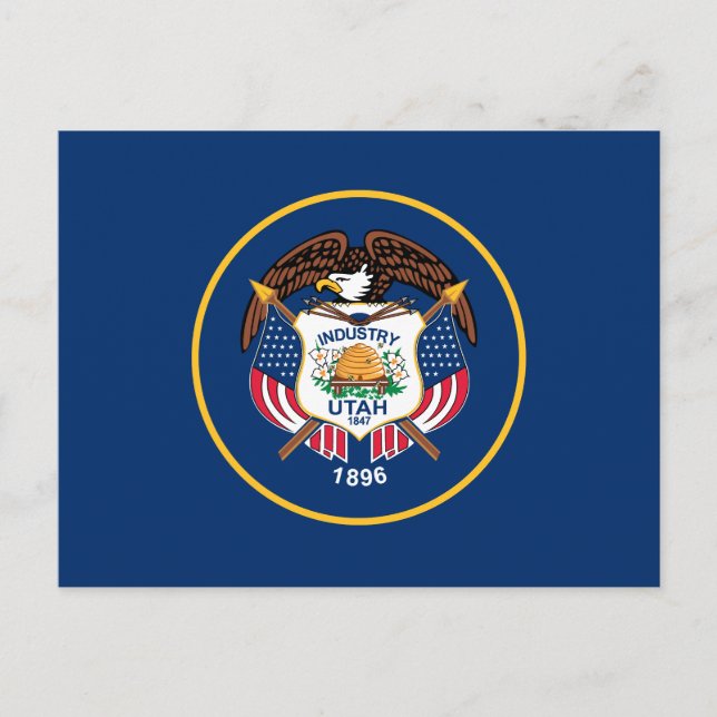 Staatsflagge Utah Postkarte (Vorderseite)