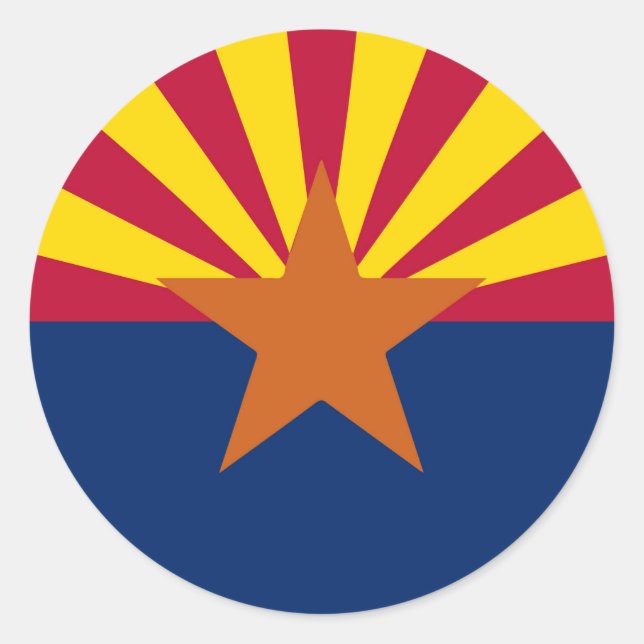 Staatsflagge von Arizona Runder Aufkleber (Vorderseite)