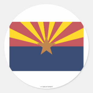 Staatsflagge von Arizona Runder Aufkleber