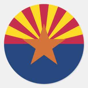 Staatsflagge von Arizona Runder Aufkleber