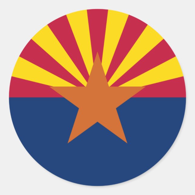 Staatsflagge von Arizona Runder Aufkleber (Vorderseite)