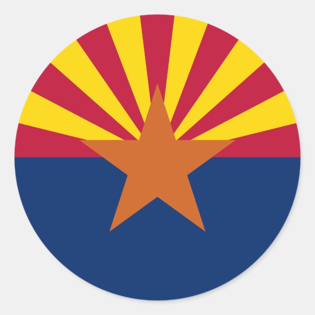 Staatsflagge von Arizona Runder Aufkleber (Vorderseite)