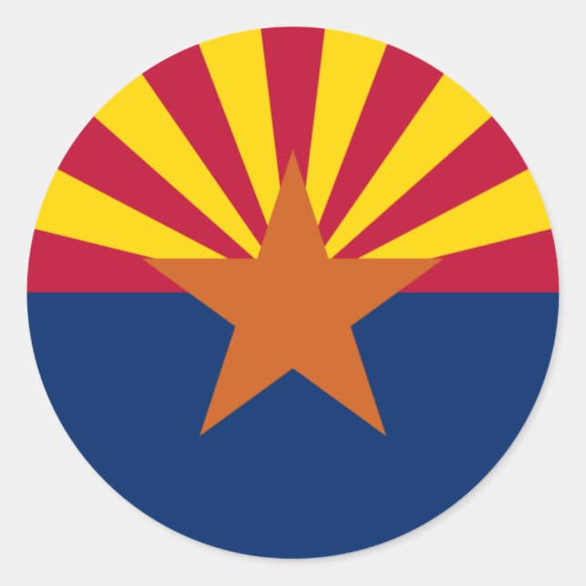 Staatsflagge von Arizona Runder Aufkleber (Vorderseite)