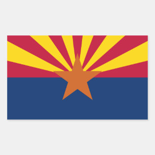 Staatsflagge von Arizona, Vereinigte Staaten Rechteckiger Aufkleber