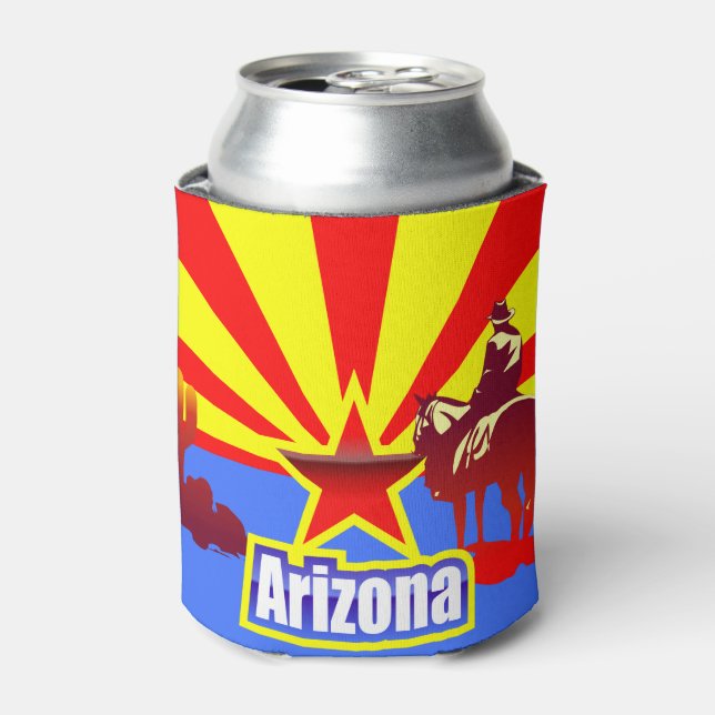 Staatsflagge von Arizona Vintag Zeichnend Dosenkühler (Kanne Vorderseite)