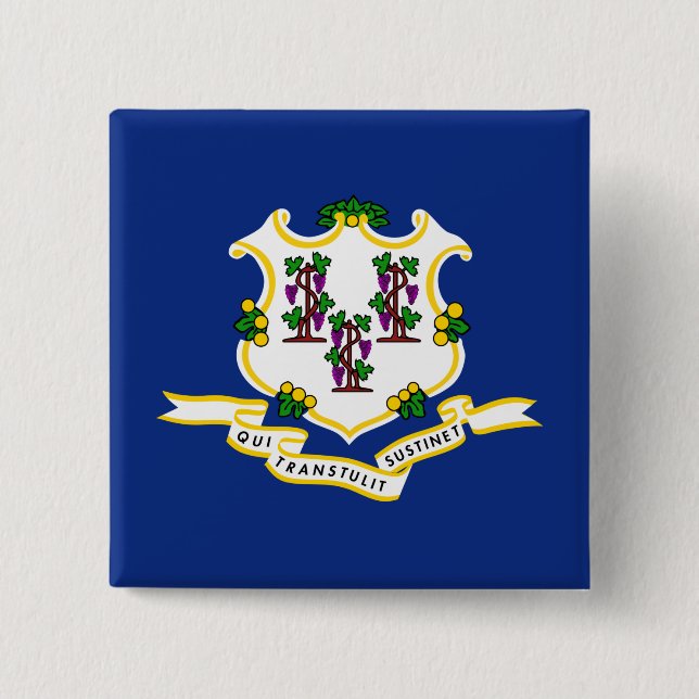 Staatsflagge von Connecticut Button (Vorderseite)